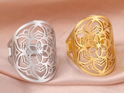 Anillo acero Flor de Loto