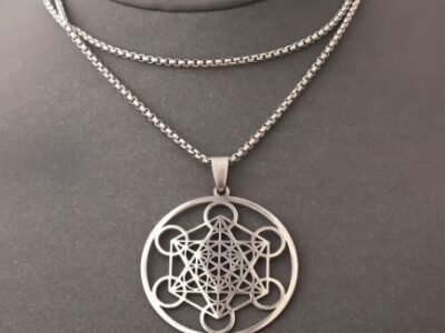 Colgante Cubo de Metatron plateado